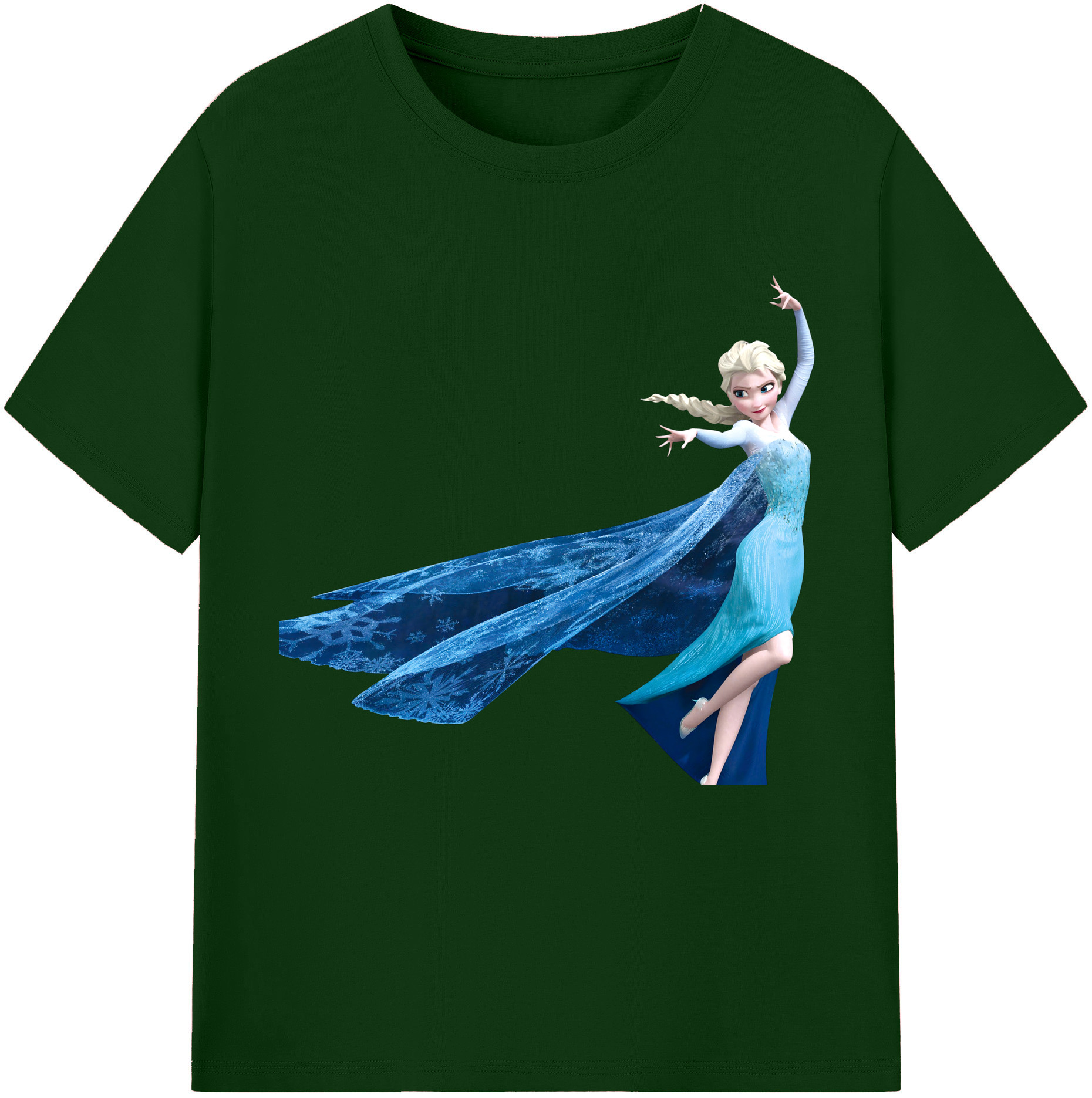 （画像用） アナと雪の女王 アンナ エルサ Frozen Anna Elsa 綿100％半袖Tシャツ（フロントプリント）